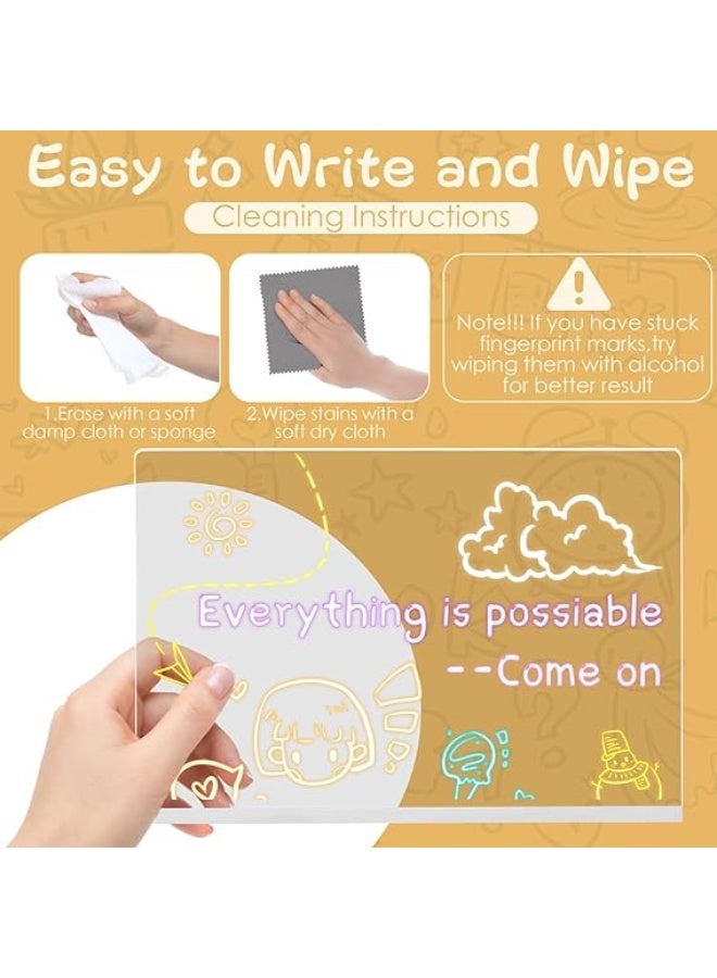 Light up LED Note Board with Colors, 11.8" x 7.8'' Clear Acrylic Dry Erase Board with Light, Glowing Whiteboard with Stand & Color Pen, LED Letter Message Board for Note, Memo, Drawing, Daily - Image 4